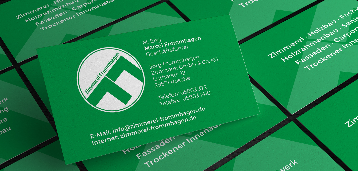 Logodesign – Jörg Frommhagen Zimmerei GmbH & Co. KG