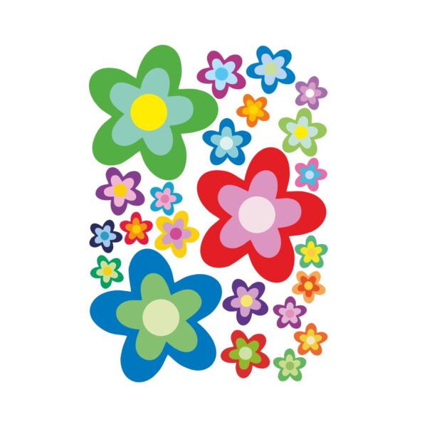 Hippie Blumen Aufkleber/Sticker Set (23-teilig)