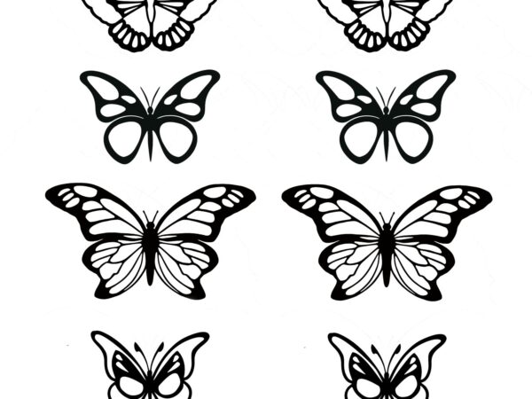 Schmetterlinge Aufkleber/Sticker Set (8-teilig)