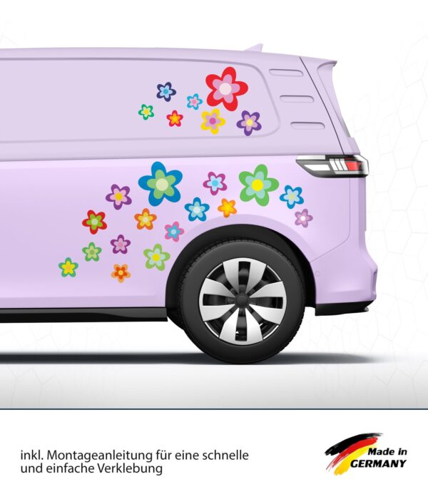 Hippie Blumen Aufkleber/Sticker Set (23-teilig) – Bild 2