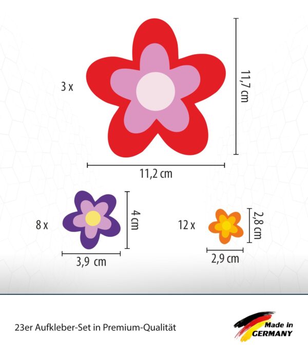 Hippie Blumen Aufkleber/Sticker Set (23-teilig) – Bild 3